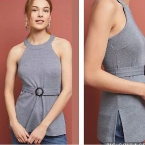 NWT Anthropologie Gray Belter Top
